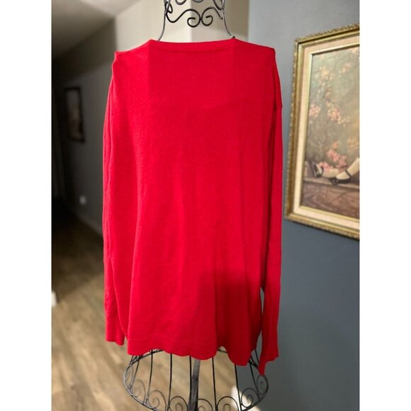 Loft Plus Women’s Red Cardigan Button-Up Light Sweater Size 20/22 Wool Blend - Picture 2 of 4
